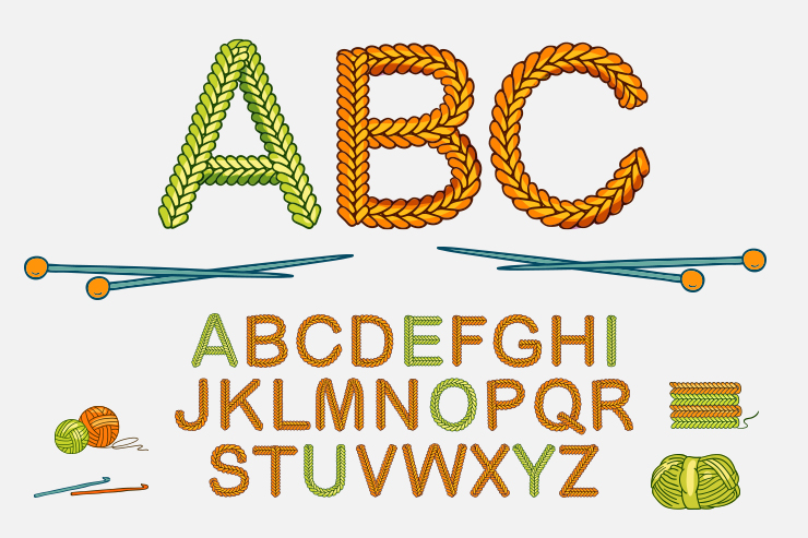 Building letters with yarn Building letters with yarn