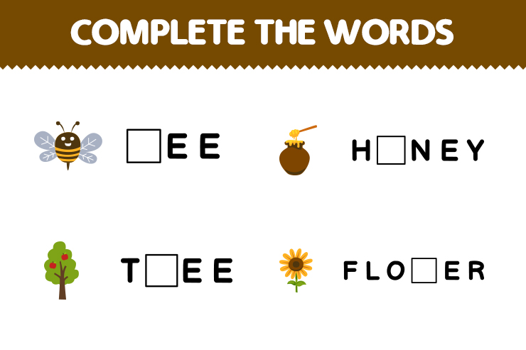 Complete the words Complete the words